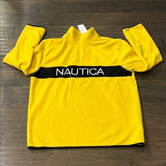 Nautica Nautex Fleece 1/4 Zip Sweatshirt Shirt yellow new Mens Size XXL - Picture 1 of 13